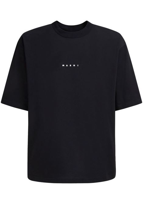 logo t-shirt man black MARNI | HUMU0223P1 USCS87LON99